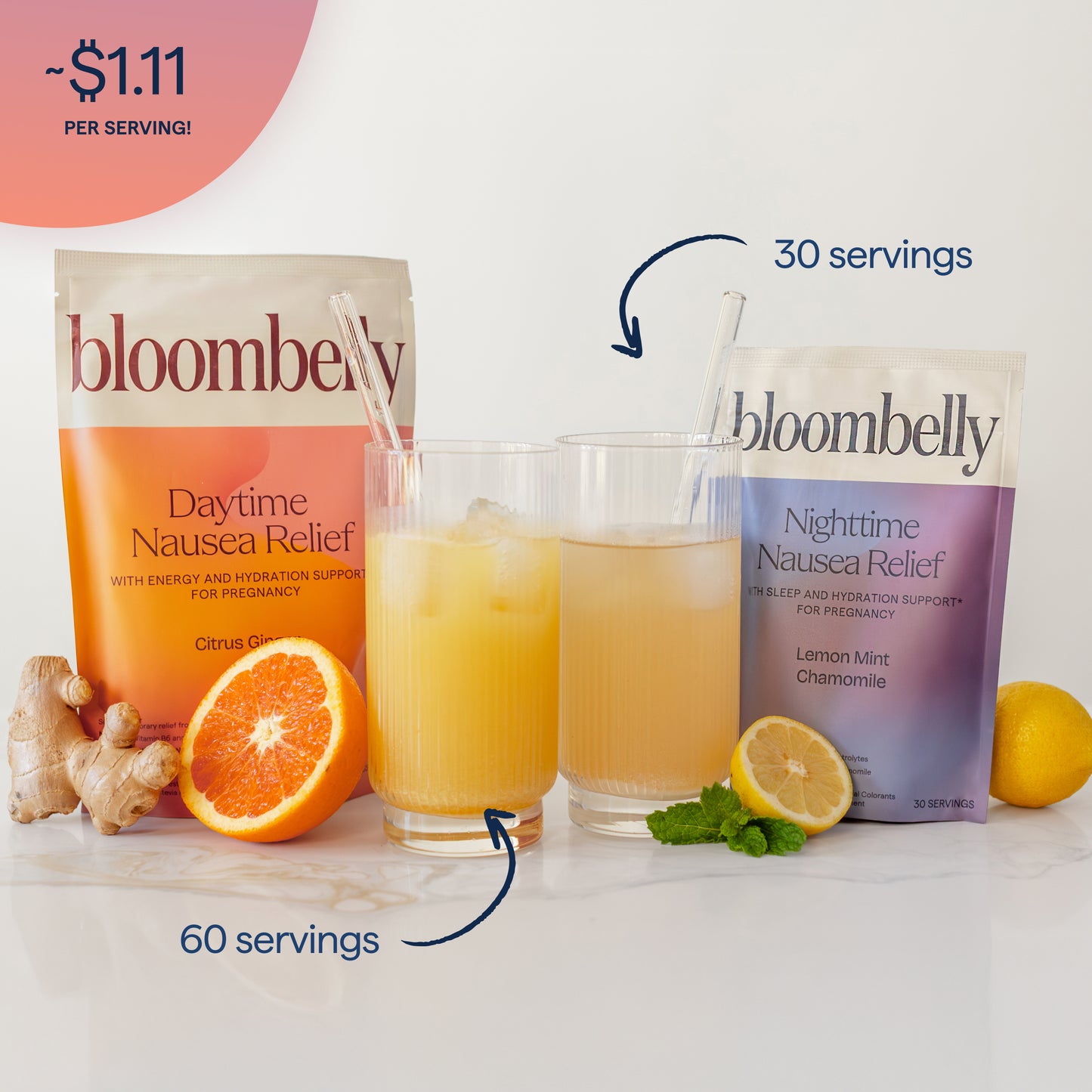 Daytime + Nighttime Pregnancy Support Drinks